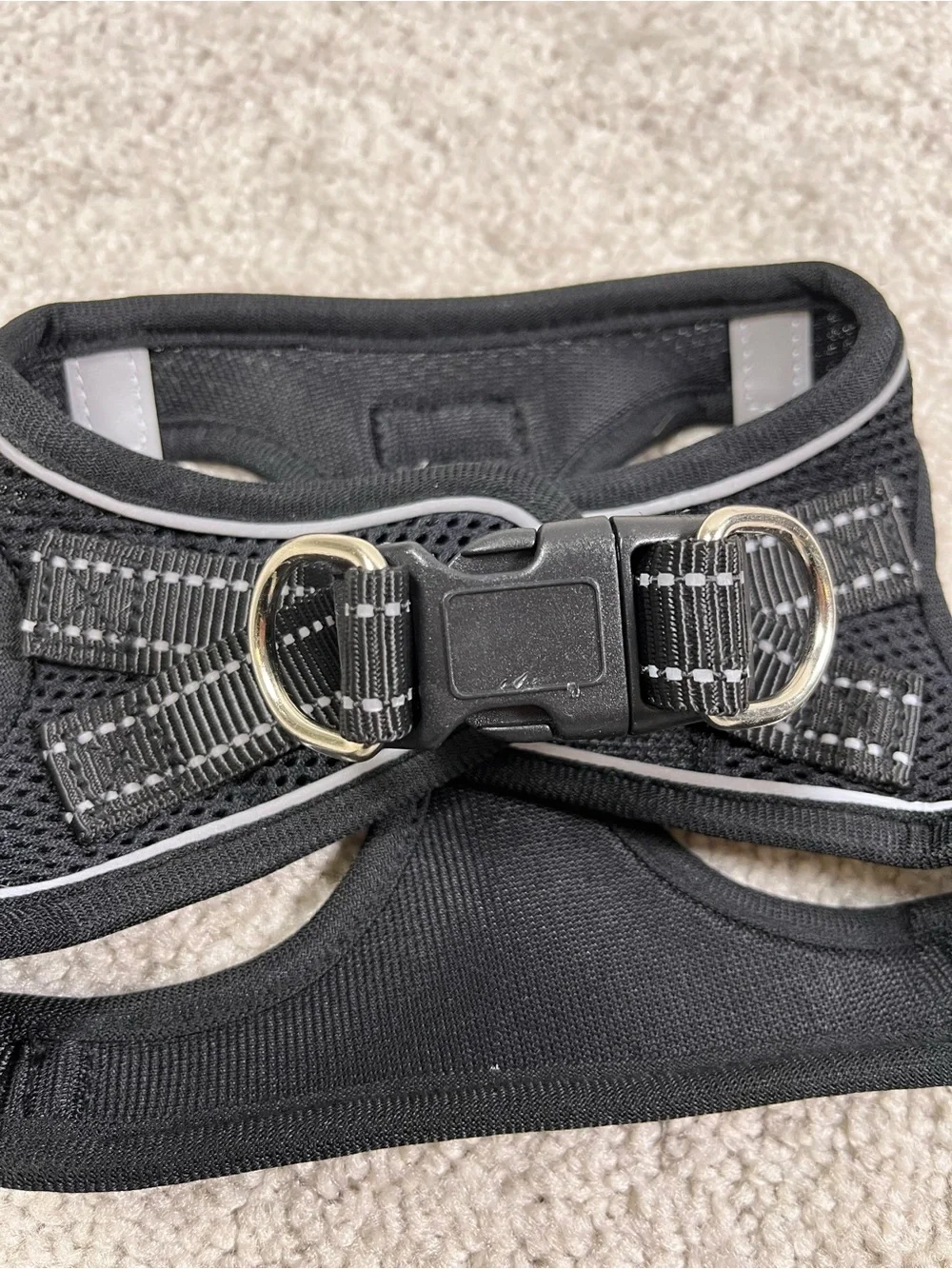 Boomiboo Black Mesh Dog Harness Size Small Chest 14” - 16” Reflective Strips
